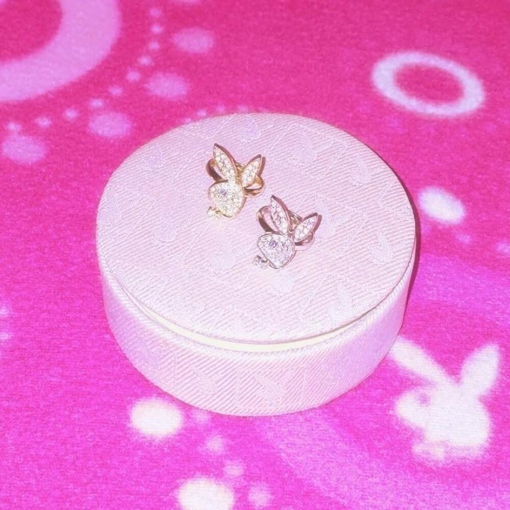 Playboy Bunny Playmate Rhinestone Ring Bundle - Gold And Silver